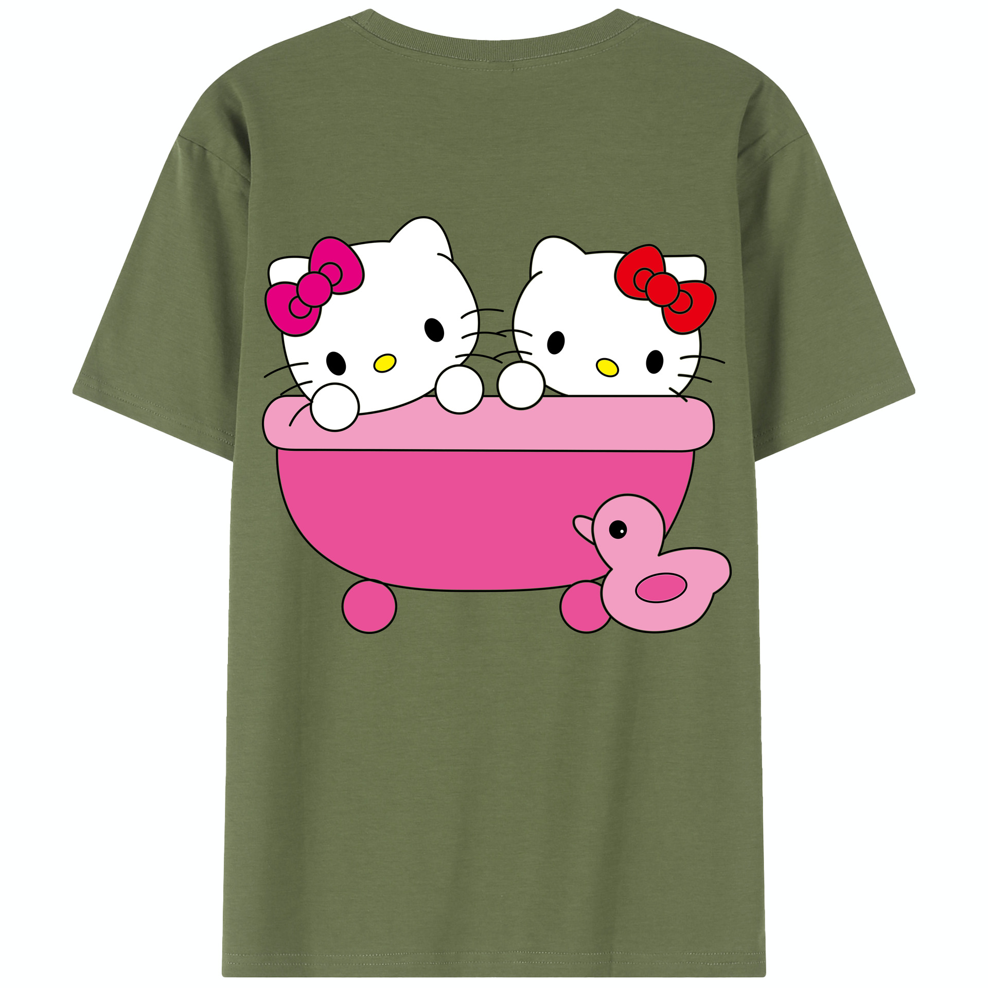 （画像用） Hello Kitty ハローキティ 綿100％半袖Tシャツ（背面プリント）